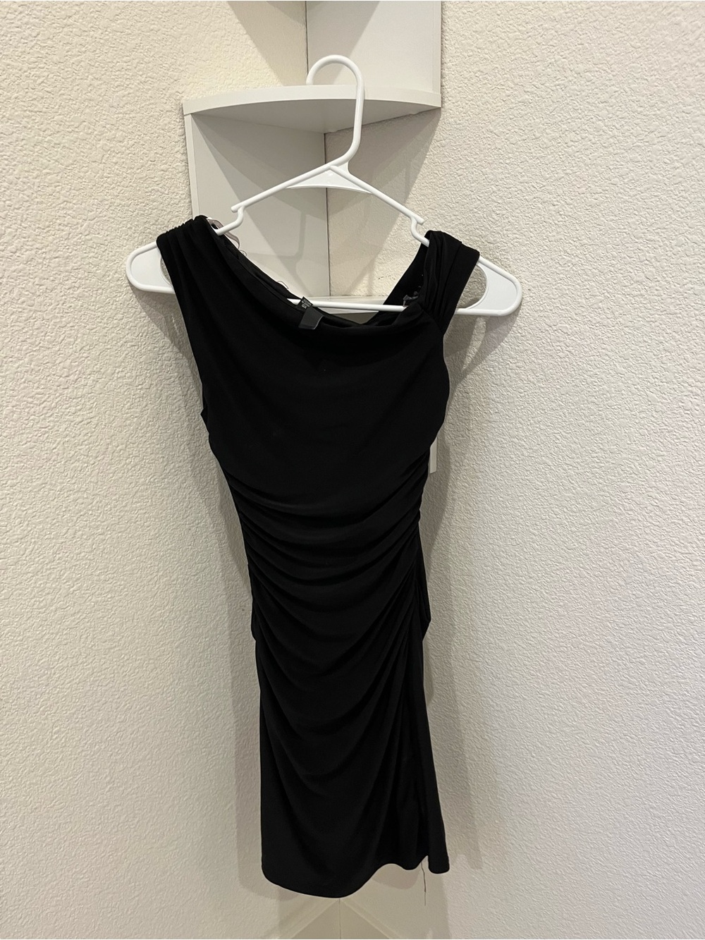 Windsor One-Shoulder Black Ruched Dress
